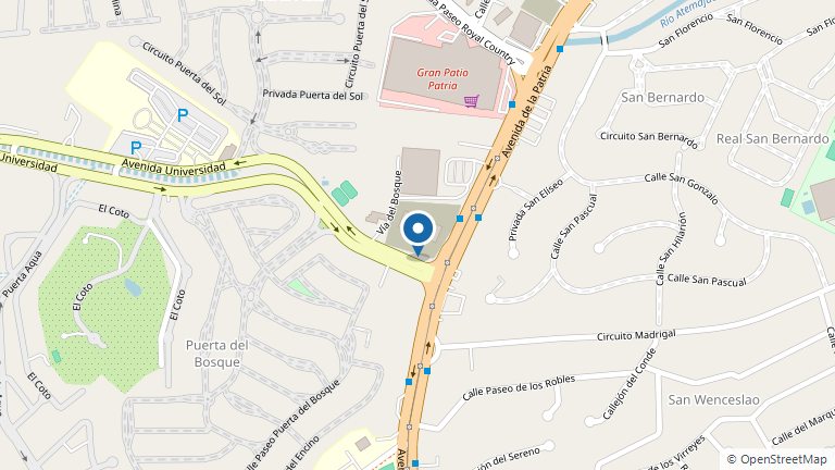 Mapa de Hospital Ángeles Andares, Av. Patria 1355, Zapopan
